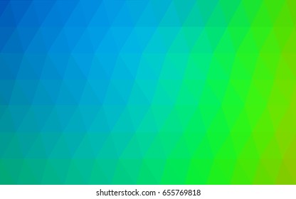 Light Blue, Green vector polygonal illustration, which consist of triangles. Triangular pattern for your business design. Geometric background in Origami style with gradient. 