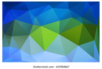Light Blue, Green vector polygonal illustration, which consist of triangles. Triangular design for your business. Creative geometric background in Origami style with gradient