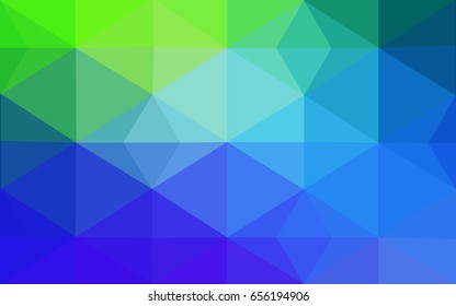 Light Blue, Green vector polygonal illustration, which consist of triangles. Triangular design for your business. Creative geometric background in Origami style with gradient