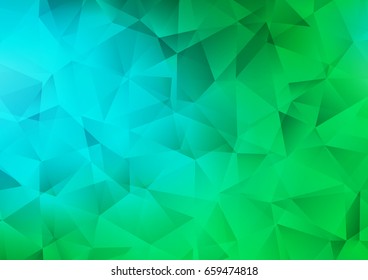 Light Blue, Green vector polygonal pattern. A vague abstract illustration with gradient. The template can be used as a background for cell phones.