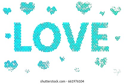 Light Blue, Green vector polygonal illustration, which consist of hexagons. Hexagonal pattern for your business design. Geometric background in Origami style with gradient. 