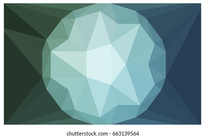 Light Blue, Green vector polygonal illustration, which consist of triangles with a gemstone in center. Triangular design of a huge diamond for your business. Creative geometric background of gems.