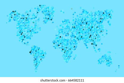 Light Blue, Green vector polygonal illustration, which consist of hexagons. Hexagonal pattern for your business design. Geometric background in Origami style with gradient. 