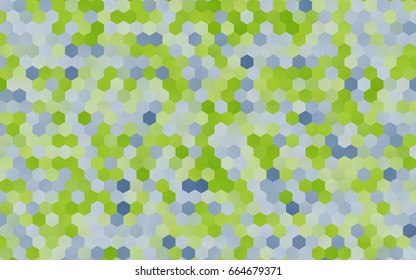 Light Blue, Green vector polygonal illustration, which consist of hexagons. Hexagonal pattern for your business design. Geometric background in Origami style with gradient. 