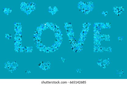 Light Blue, Green vector polygonal illustration, which consist of hexagons. Hexagonal design for your business. Creative geometric background in Origami style with gradient