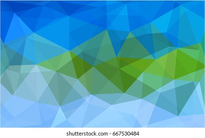 Light Blue, Green vector polygonal illustration, which consist of triangles. Triangular pattern for your business design. Geometric background in Origami style with gradient. 