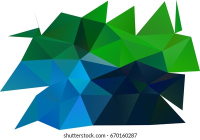 Light Blue, Green vector polygonal pattern. A sample with polygonal shapes. The best triangular design for your business.