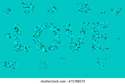 Light Blue, Green vector polygonal illustration, which consist of hexagons. Hexagonal pattern for your business design. Geometric background in Origami style with gradient. 