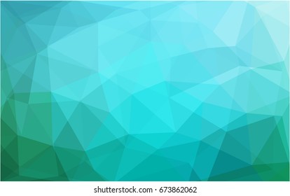 Light Blue, Green vector polygonal illustration, which consist of triangles. Triangular pattern for your business design. Geometric background in Origami style with gradient. 