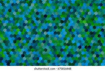 Light Blue, Green vector polygonal illustration, which consist of hexagons. Hexagonal pattern for your business design. Geometric background in Origami style with gradient. 