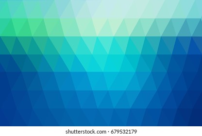 Light Blue, Green vector polygonal illustration, which consist of triangles. Triangular pattern for your business design. Geometric background in Origami style with gradient. 