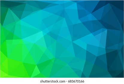 Light Blue, Green vector polygonal illustration, which consist of triangles. Triangular pattern for your business design. Geometric background in Origami style with gradient. 