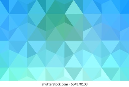 Light Blue, Green vector polygonal illustration, which consist of triangles. Triangular pattern for your business design. Geometric background in Origami style with gradient. 