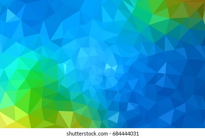 Light Blue, Green vector polygonal illustration, which consist of triangles. Triangular pattern for your business design. Geometric background in Origami style with gradient. 