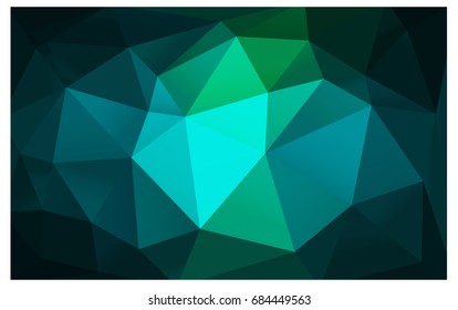 Light Blue, Green vector polygonal illustration, which consist of triangles. Triangular pattern for your business design. Geometric background in Origami style with gradient. 