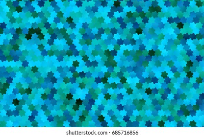 Light Blue, Green vector polygonal illustration, which consist of hexagons. Hexagonal pattern for your business design. Geometric background in Origami style with gradient. 