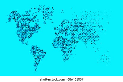 Light Blue, Green vector polygonal illustration, which consist of hexagons. Hexagonal design for your business. Creative geometric background in Origami style with gradient