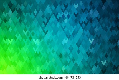 Light Blue, Green vector polygonal illustration, which consist of rectangles. Rectangular pattern for your business design. Geometric background in Origami style with gradient. 