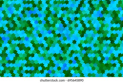 Light Blue, Green vector polygonal illustration, which consist of hexagons. Hexagonal pattern for your business design. Geometric background in Origami style with gradient. 