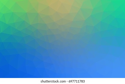Light Blue, Green vector polygonal illustration, which consist of triangles. Triangular pattern for your business design. Geometric background in Origami style with gradient. 