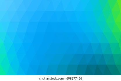 Light Blue, Green vector polygonal illustration, which consist of triangles. Triangular pattern for your business design. Geometric background in Origami style with gradient. 