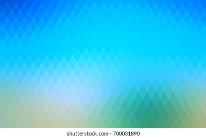 Light Blue, Green vector polygonal illustration, which consist of rectangles. Rectangular pattern for your business design. Geometric background in Origami style with gradient. 