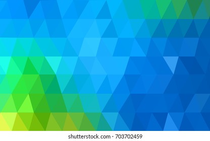 Light Blue, Green vector polygonal illustration, which consist of triangles. Triangular pattern for your business design. Geometric background in Origami style with gradient. 