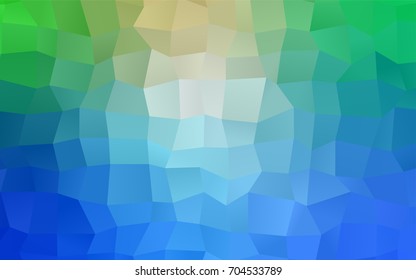 Light Blue, Green vector polygonal illustration, which consist of rectangles. Rectangular pattern for your business design. Geometric background in Origami style with gradient. 