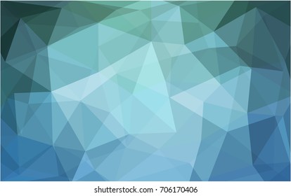 Light Blue, Green vector polygonal illustration, which consist of triangles. Triangular pattern for your business design. Geometric background in Origami style with gradient. 