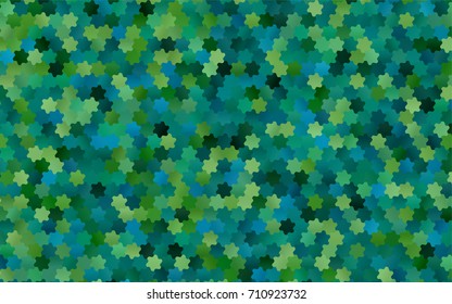 Light Blue, Green vector polygonal illustration, which consist of hexagons. Hexagonal pattern for your business design. Geometric background in Origami style with gradient. 