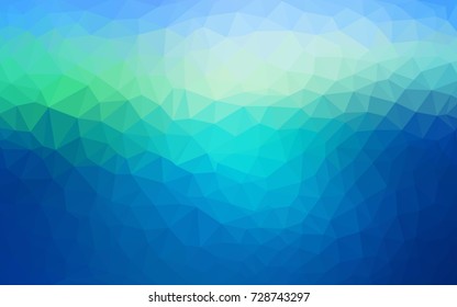 Light Blue, Green vector polygonal illustration, which consist of triangles. Triangular pattern for your business design. Geometric background in Origami style with gradient. 