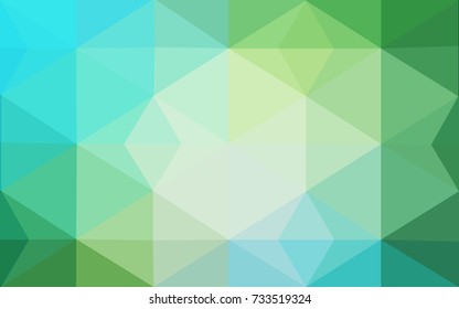 Light Blue, Green vector polygonal illustration, which consist of triangles. Triangular pattern for your business design. Geometric background in Origami style with gradient. 