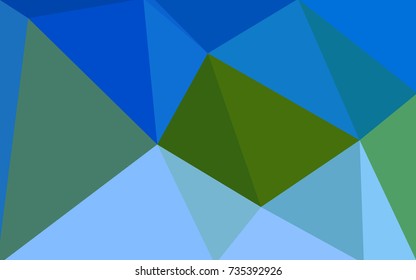 Light Blue, Green vector polygonal illustration, which consist of triangles. Triangular pattern for your business design. Geometric background in Origami style with gradient. 