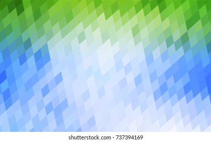 Light Blue, Green vector polygonal illustration, which consist of rectangles. Rectangular pattern for your business design. Geometric background in Origami style with gradient. 
