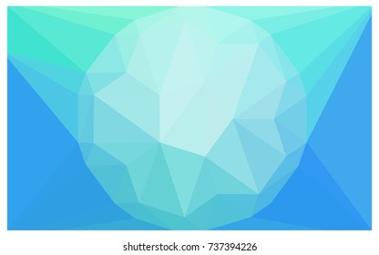 Light Blue, Green vector polygonal illustration, which consist of triangles with a gemstone in center. Triangular design of a huge diamond for your business. Creative geometric background of gems.