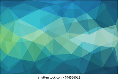 Light Blue, Green vector polygonal illustration, which consist of triangles. Triangular pattern for your business design. Geometric background in Origami style with gradient. 