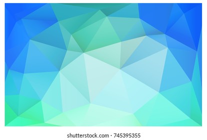 Light Blue, Green vector polygonal illustration, which consist of triangles. Triangular pattern for your business design. Geometric background in Origami style with gradient. 