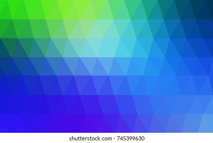 Light Blue, Green vector polygonal illustration, which consist of triangles. Triangular design for your business. Creative geometric background in Origami style with gradient