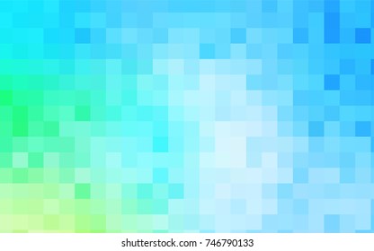 Light Blue, Green vector polygonal illustration, which consist of rectangles. Rectangular pattern for your business design. Geometric background in Origami style with gradient. 