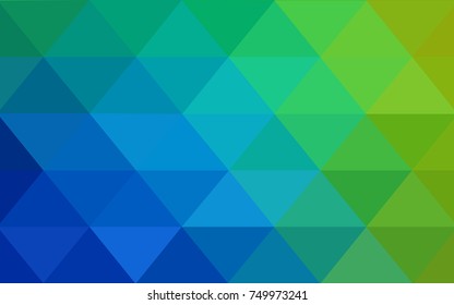 Light Blue, Green vector polygonal illustration, which consist of triangles. Triangular design for your business. Creative geometric background in Origami style with gradient