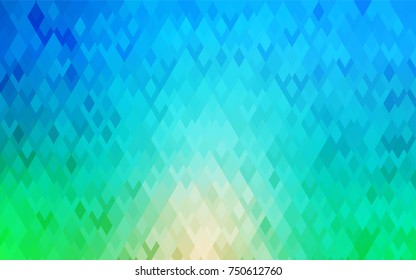 Light Blue, Green vector polygonal illustration, which consist of rectangles. Rectangular pattern for your business design. Geometric background in Origami style with gradient. 