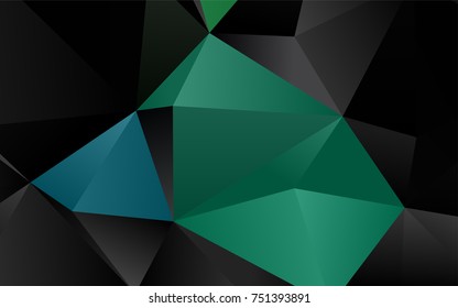 Light Blue, Green vector polygonal background. Glitter abstract illustration with an elegant design. The template can be used as a background for cell phones.