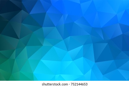 Light Blue, Green vector polygonal template. Triangular geometric sample with gradient.  The template can be used as a background for cell phones.