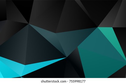 Light Blue, Green vector polygonal background. A vague abstract illustration with gradient. The best triangular design for your business.