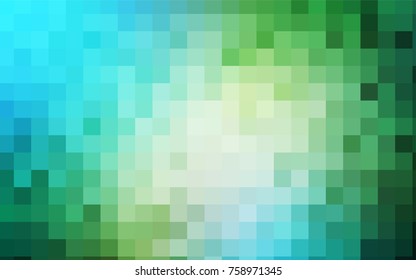 Light Blue, Green vector polygonal illustration, which consist of rectangles. Rectangular pattern for your business design. Geometric background in Origami style with gradient. 