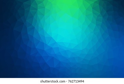 Light Blue, Green vector polygonal illustration, which consist of triangles. Triangular pattern for your business design. Geometric background in Origami style with gradient. 