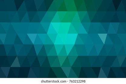 Light Blue, Green vector polygonal illustration, which consist of triangles. Triangular pattern for your business design. Geometric background in Origami style with gradient. 