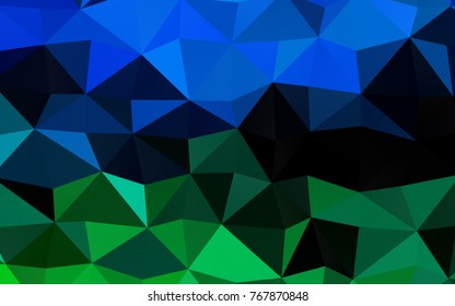 Light Blue, Green vector polygonal pattern. Shining colored illustration in a brand-new style. The best triangular design for your business.