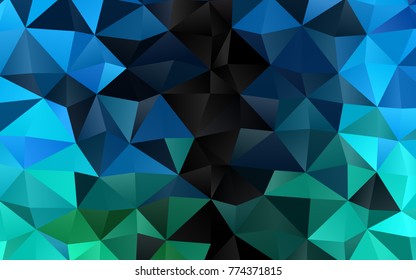 Light Blue, Green vector polygonal template. Creative geometric illustration in Origami style with gradient. The best triangular design for your business.