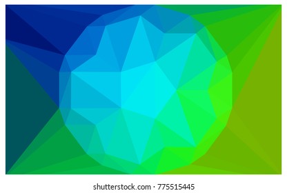 Light Blue, Green vector polygonal illustration, which consist of triangles with a gemstone in center. Triangular design of a huge diamond for your business. Creative geometric background of gems.